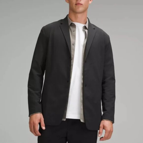 Lululemon New Venture Black Single Breasted 2 Snap Blazer Jacket Sports Coat M - Picture 1 of 7